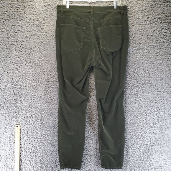 Loft Pants Womens 31 Green Corduroy Skinny Stretch - Picture 11 of 12